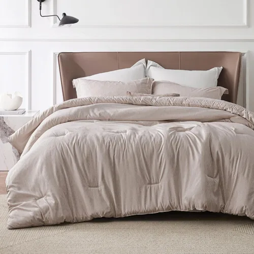 Miniatura 9 de Bedsure - Juego de edredón queen - Juego de ropa de cama refrescante y cálida, ropa de cama reversible gris claro para todas las estaciones, 3 03