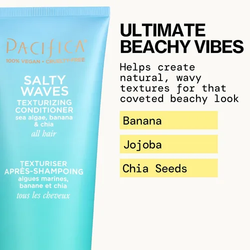 Miniatura 3 de Pacifica Beauty Salty Waves - Champú texturizante + acondicionador texturizante Para todo tipo de cabello Cabello de playa perfecto y sin