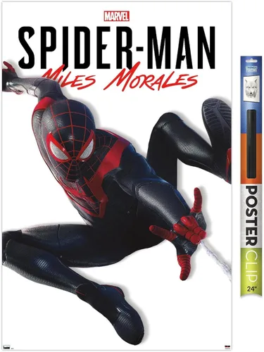 Miniatura 15 de Trends International Marvel Comics - Póster de pared de la serie Miles Morales, 22.4 pulgadas de largo x 14.7 pulgadas, versión enmarcada de madera