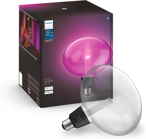 Miniatura 11 de Philips Hue Bombilla LED de filamento inteligente G40 de 60 W - Luz ambiente blanca de cálido a frío - 1 paquete - 550 lm - E26 - Interior - Control
