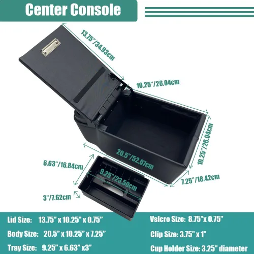 Miniatura 3 de Organizador y Almacenamiento Universal para Asiento/Banco de Camión, Consola Central para Contratistas, con Portavasos Ajustables, Tablero de Clips