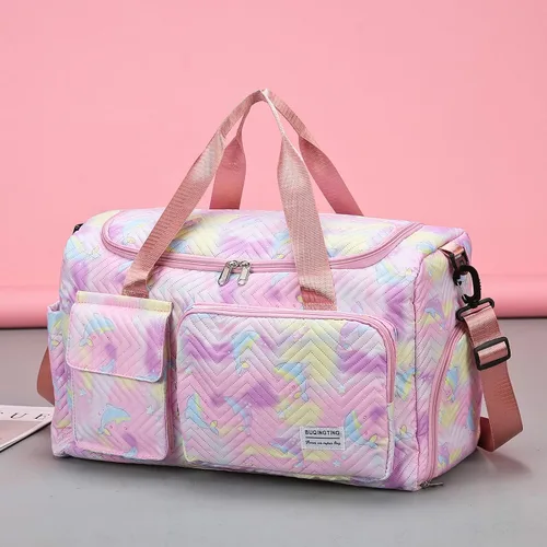 Miniatura 314 de Pequeña bolsa de gimnasio para mujer, bolsa de viaje con compartimento para zapatos