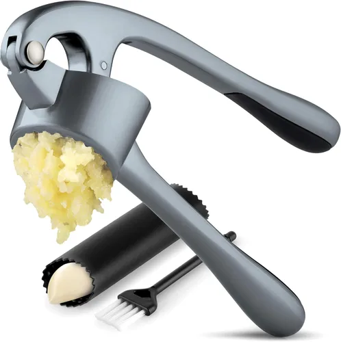 Miniatura 21 de Zulay Kitchen - Juego grande de prensa de ajo, cuenco más grande, acero inoxidable, a prueba de óxido, para lavavajillas, pica y exprime, limpieza