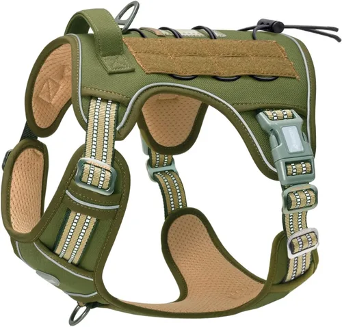 Miniatura 36 de Auroth - Arnés táctico para perros pequeños y medianos, sin tirones, arnés ajustable para mascotas, reflectante, K9, entrenamiento, trabajo, de Gris