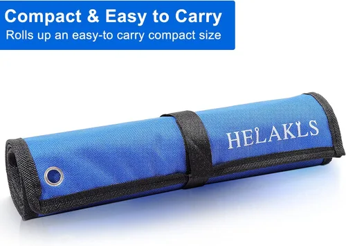 Miniatura 6 de Bolsa Organizadora Enrollable de 10 Bolsillos para Llaves y Herramientas, Organizadores de Herramientas de Lona Resistente en Azul