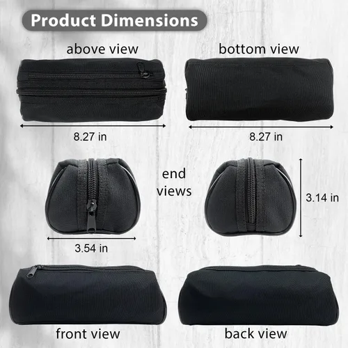 Miniatura 3 de Estuche para lápices de papelería de moda, color negro, gran capacidad, para organización, bolsa estética con cremallera, estuche organizador