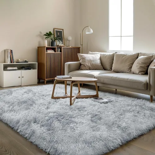 Miniatura 51 de KCHOWUA Alfombras Esponjosas y Peludas de Unicornio para Dormitorio de Niñas, 3x5 pies Lavable Antideslizante Alfombra de Área Shag Peluda para Sala