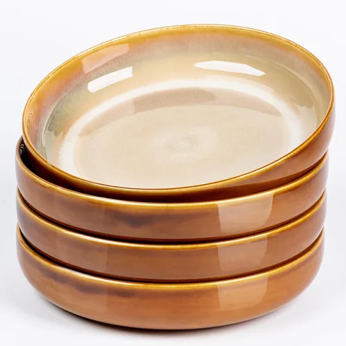 Miniatura 8 de LERATIO Tazones grandes de cerámica para pasta de 8.5'', tazones de 36 oz para servir pasta, juego de 4 para cocina, tazones anchos para fruta