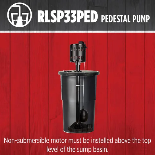 Miniatura 6 de Red Lion RLSP33PED Bomba de pedestal termoplástica de 115 voltios, 1/3 HP, 3300 GPH con cable de 8 pies, color negro, 14942052