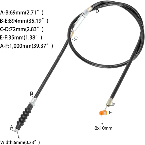Miniatura 5 de YOXUFA Manillar 7/8 - Palanca de embrague izquierda y cable para 50cc 70cc 90cc 110cc 125cc 250cc SSR RFZ Tao Tao DB17 DB27 Coolster Baja Apollo