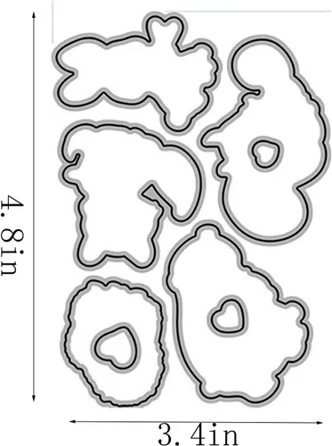 Miniatura 2 de Juego de sellos y troqueles de animales para hacer tarjetas, sellos transparentes y troqueles de corte de metal para álbumes de recortes