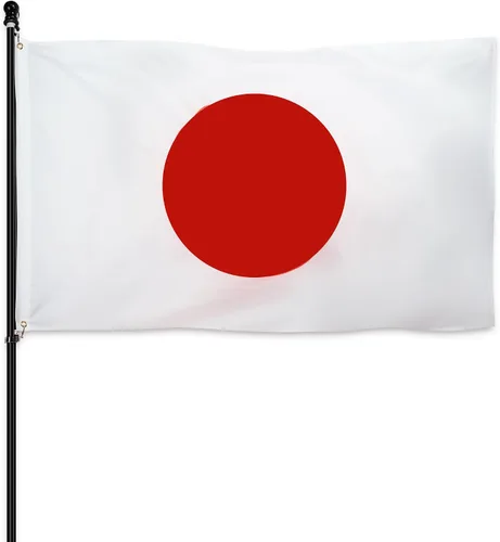DANF - Bandera de Japón de poliéster grueso de 3 x 5 pies, resistente a la decoloración, ojales de latón, cabecera de lona, banderas nacionales