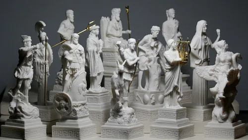 Miniatura 6 de Conjunto de 12 esculturas de estatua de alabastro de 12 dioses olímpicos griegos