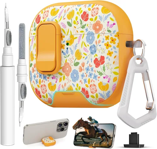 Miniatura 46 de Funda para AirPods Pro 3 con cerradura, textura de piel TPU duradera, antipérdida y a prueba de golpes, accesorios con kit de limpieza en llavero