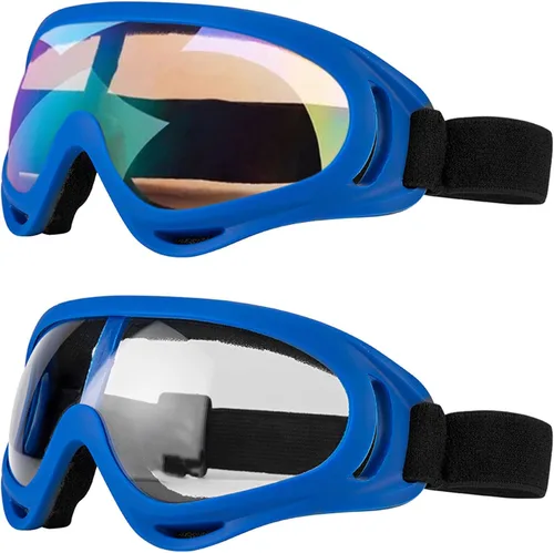 Miniatura 8 de LJDJ Gafas de esquí para motocicleta, gafas de snowboard, juego de 2 – Dirt Bike ATV Motocross anti-UV ajustables para montar fuera de carretera