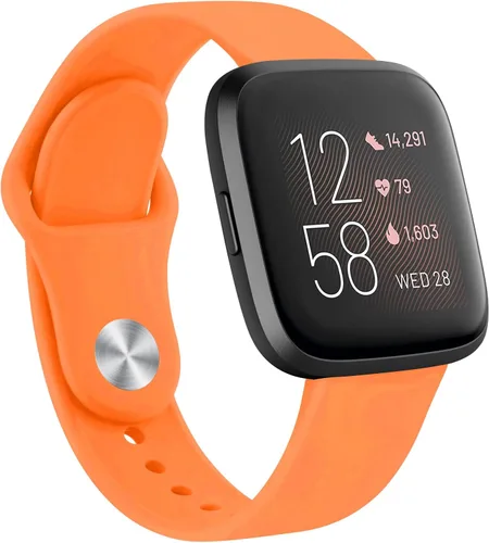 Miniatura 9 de AK Bandas de silicona compatibles con Fitbit Versa 2 / Versa / Lite / SE para mujeres y hombres, correas clásicas suaves de repuesto para reloj