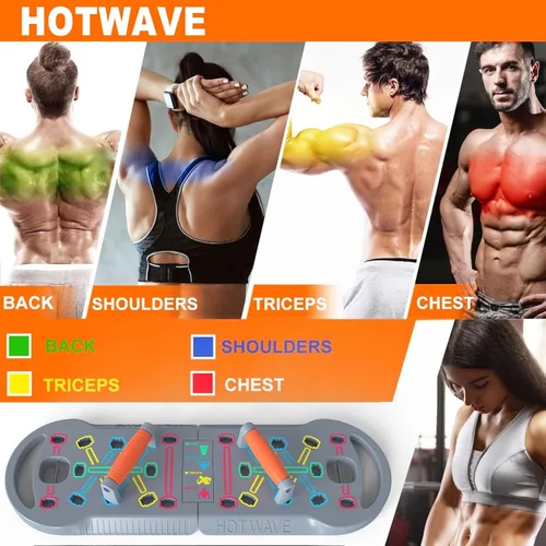 Miniatura 2 de HOTWAVE Push Up Board Fitness, Portable Foldable 20 in 1 Push Up Bar at Home Gym, Pushup Handles for Floor. Professional Strength Training Equipment