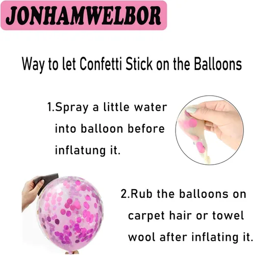 Miniatura 5 de JONHAMWELBOR Globos de Feliz 30º Cumpleaños (30 piezas de 12 pulgadas) Rosa Intenso y Rosa Látex Inflables Confeti Aniversario Fiesta Globos