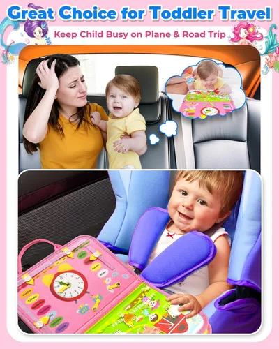 Miniatura 2 de Gojmzo - Tablero de actividades Montessori, para niñas de 1, 2, 3 o 4 años, ideal como regalo de cumpleaños, sensorial, juguete educativo