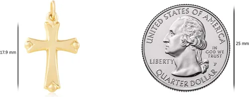 Miniatura 22 de Dijes religiosos de oro amarillo de 14 quilates para hombres y mujeres – disponible en varios diseños