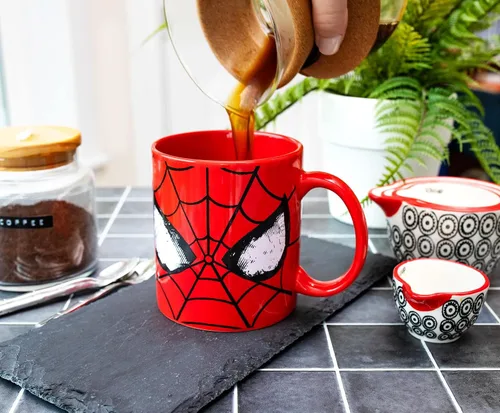 Miniatura 4 de Silver Buffalo Marvel Comics Spider-Man - Taza de cerámica clásica con máscara Capacidad para 20 onzas