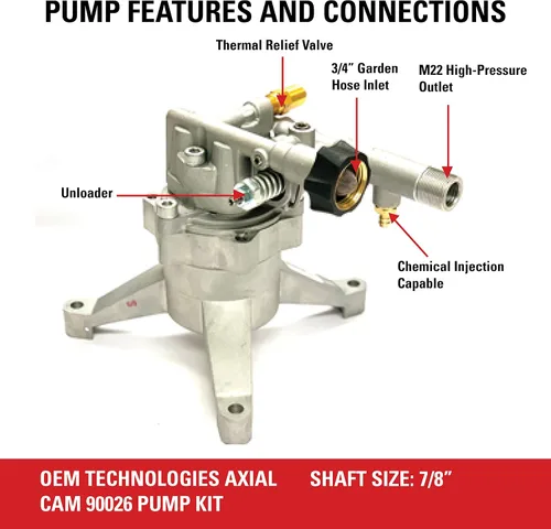 Miniatura 3 de OEM Technologies - Kit de bomba de leva axial + manguera de lavado a presión Simpson MorFlex Series, 25 pies