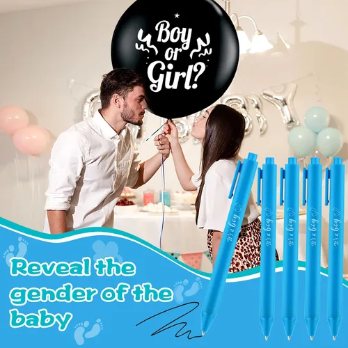 Miniatura 7 de Mototo 60 bolígrafos para baby shower, regalo de fiesta de bebé, bolígrafo azul retráctil con tinta negra para niños, invitados, profesores