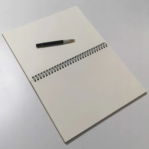 Miniatura 5 de YUREE Cuaderno en espiral B5 sin rayas, papel en blanco grueso de 3.53 oz/m² y cubierta rígida de estraza, 65 hojas (130 páginas), paquete de 3, Azul