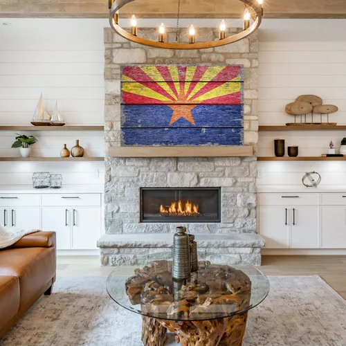 Miniatura 4 de DECORARTS - Arte de pared rústico de la bandera del estado de Arizona, fabricado en Estados Unidos, impresión de lienzo giclée de archivo, lienzo