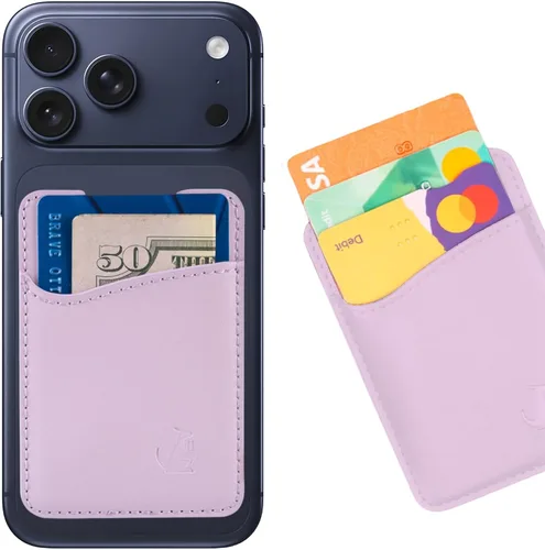 Miniatura 12 de Wallaroo Premium - Tarjetero adhesivo de cuero para teléfono celular - Para Android e iPhone - Para mujeres y hombres - Resistente con forro
