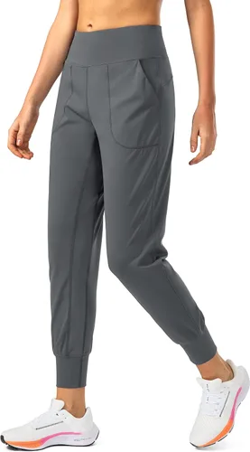 Soothfeel - Pantalones deportivos para mujer con bolsillos de cremallera y cintura alta, pantalones deportivos para entrenamiento y yoga