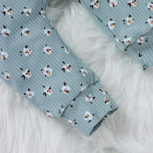 Miniatura 6 de Ropa para bebé recién nacida, mameluco con volantes, manga larga, floral, traje de otoño con diadema