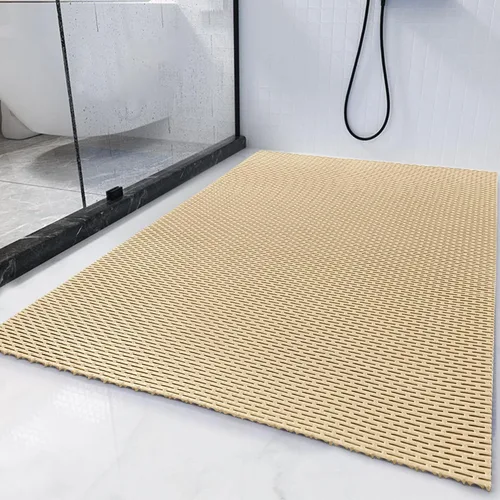 Miniatura 8 de HOMBYS 35 x 24 Alfombra de Ducha Extra Grande para Cabina de Ducha y Tina, Alfombra de Baño Antideslizante, Accesorios de Baño de PVC, Secado Gris