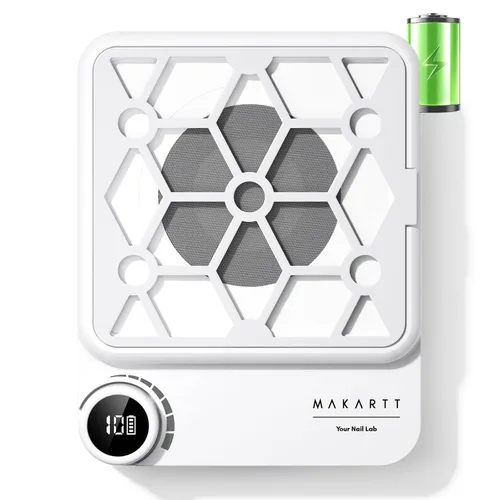 Miniatura 10 de Makartt Colector de polvo de uñas compacto y recargable, colector de polvo de 5500 rpm, tecnología de uñas ERYNOS, velocidad ajustable, silencioso