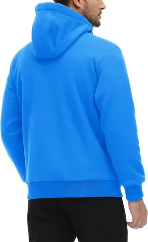 Miniatura 3 de MAGCOMSEN Chaqueta de forro polar con capucha para hombre, con cremallera completa, cálida, mullida, resistente al viento, abrigos de invierno
