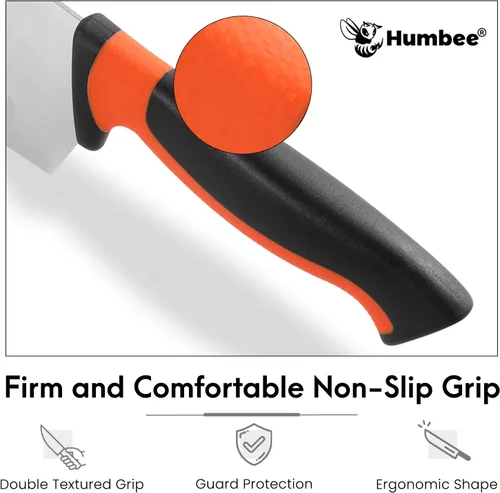 Miniatura 6 de Cuchillo de chef certificado NSF de 12 pulgadas, cuchillo de cocina de acero inoxidable de alto carbono con mango ergonómico codificado por