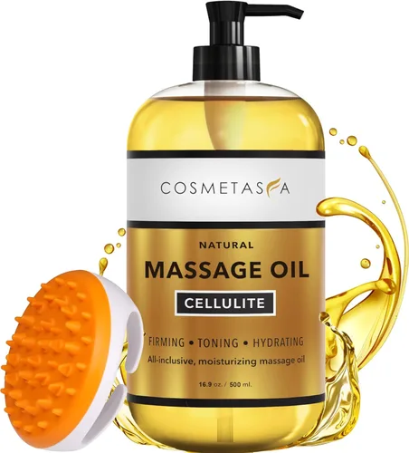 Miniatura 9 de Cosmetasa Gel de masaje de crema caliente con guante masajeador, crema natural y 87% orgánica para celulitis, multiuso, crema tonificante