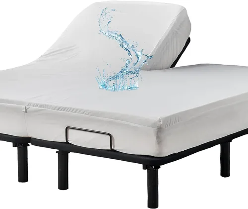 Miniatura 9 de Kingnex Protector de colchón tamaño individual, impermeable, suave, estilo sábana bajera con falda elástica