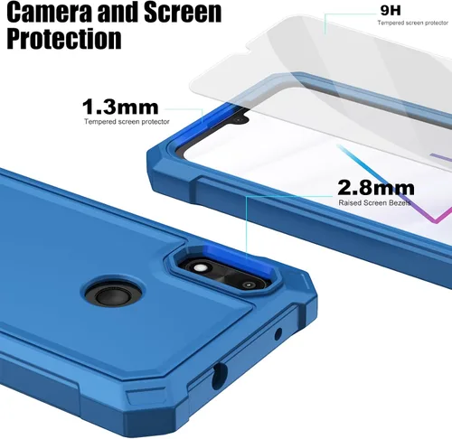 Miniatura 6 de Ailiber Funda para teléfono celular Gabb Phone 4, protector de pantalla Gabb Phone 4, protector de doble capa, parachoques de TPU en esquina a Azul