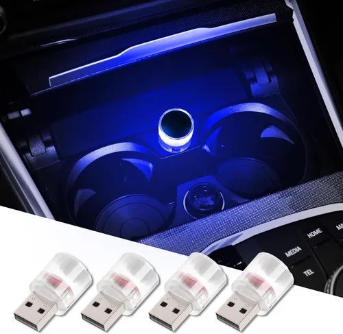 Lámpara LED USB para interior de coche, luces LED USB mini universales para decoración de coche, luz nocturna LED USB mini enchufable, luz LED USB