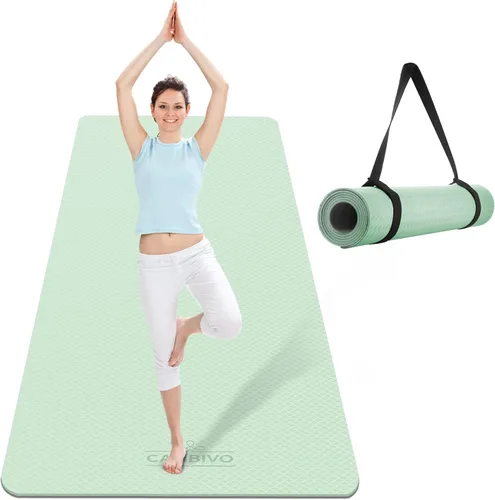 Miniatura 12 de CAMBIVO Tapete de yoga extra ancho para mujeres y hombres (72"/84" x 32" x 1/4") Tapete de entrenamiento TPE antideslizante grande para yoga