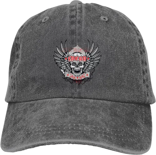 Miniatura 9 de Cowboy Hat Trendy Hats for Man and Women Djustable Four Season Outdoor Baseball Cap of Hell Skull with Angel Deep Heather