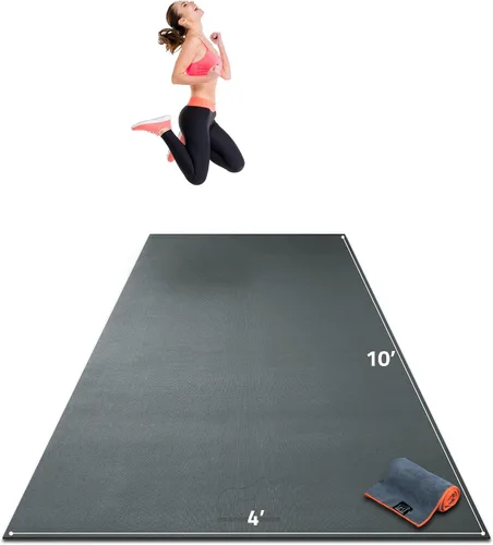 Miniatura 12 de Gorilla Mats Alfombrilla de ejercicio grande de alta calidad, de 6 x 4 x 1/4 pulgadas, ultra duradera, antideslizante, tapete de entrenamiento