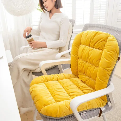Miniatura 6 de Cojín para Silla de Escritorio con Asiento Suave y Respaldo, 90x50cm Gris claro