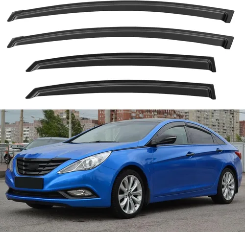 Miniatura 30 de YQAUTEC Viseras de Ventana Protectores de Lluvia para Honda Civic 2022 2023 2024 2025 2026, Deflectores de Viento de Ventilación de Ventana Fuera