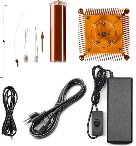 Miniatura 6 de Joytech Music Tesla Bobina Base acrílica Shell Arco Plasma Bocina de transmisión inalámbrica de escritorio experimental Modelo de juguete (YS01)
