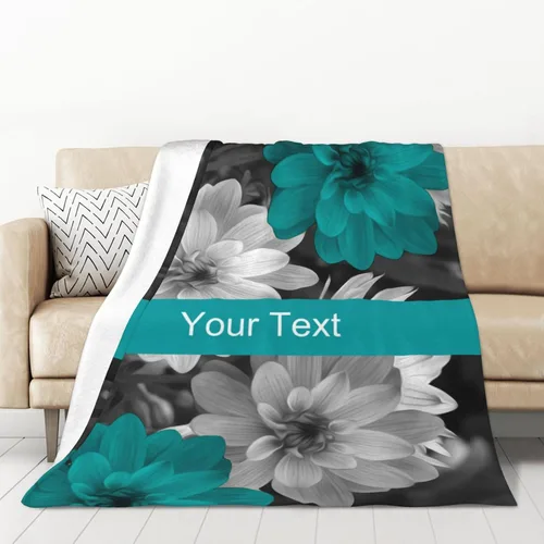 Miniatura 11 de Te-al - Manta floral gris con flores Te-al para sofá cama, manta de franela suave y mullida para cama, sofá, silla, decoración floral Te-al, 40 x 50