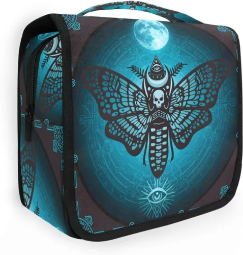 Miniatura 18 de MNSRUU Hanging Toiletry Bag Goth Bats Moons and Stars Travel Makeup bag for Toiletries Portable Travel Toiletry Organizer Cosmetic Bags with Hanging