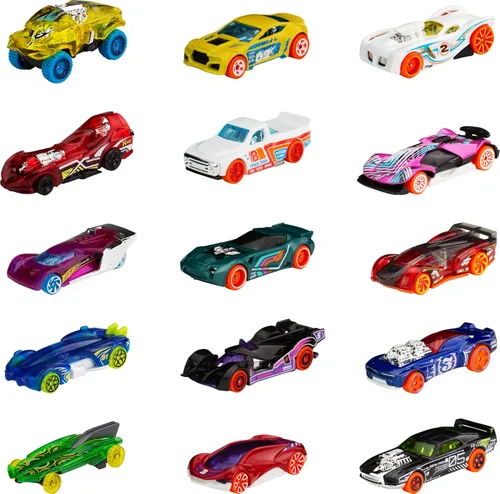 Miniatura 5 de Hot Wheels Paquete de 5 autos o camiones de juguete, 3 juegos temáticos de 5 vehículos fundidos a presión a escala 1:64 para niños y coleccionistas