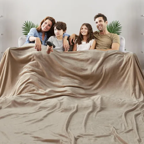 Miniatura 14 de Edenleaf Manta de gran tamaño de 120 x 120 pulgadas, compañera gigante para cama, sofá, viajes y campamento, manta suave extra grande que se adapta
